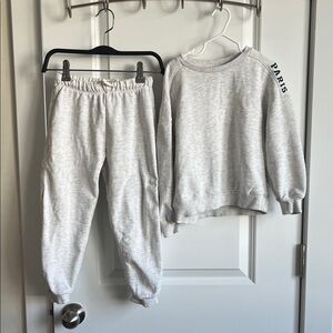 Zara Kids Gray Sweatshirt and Jogger Set